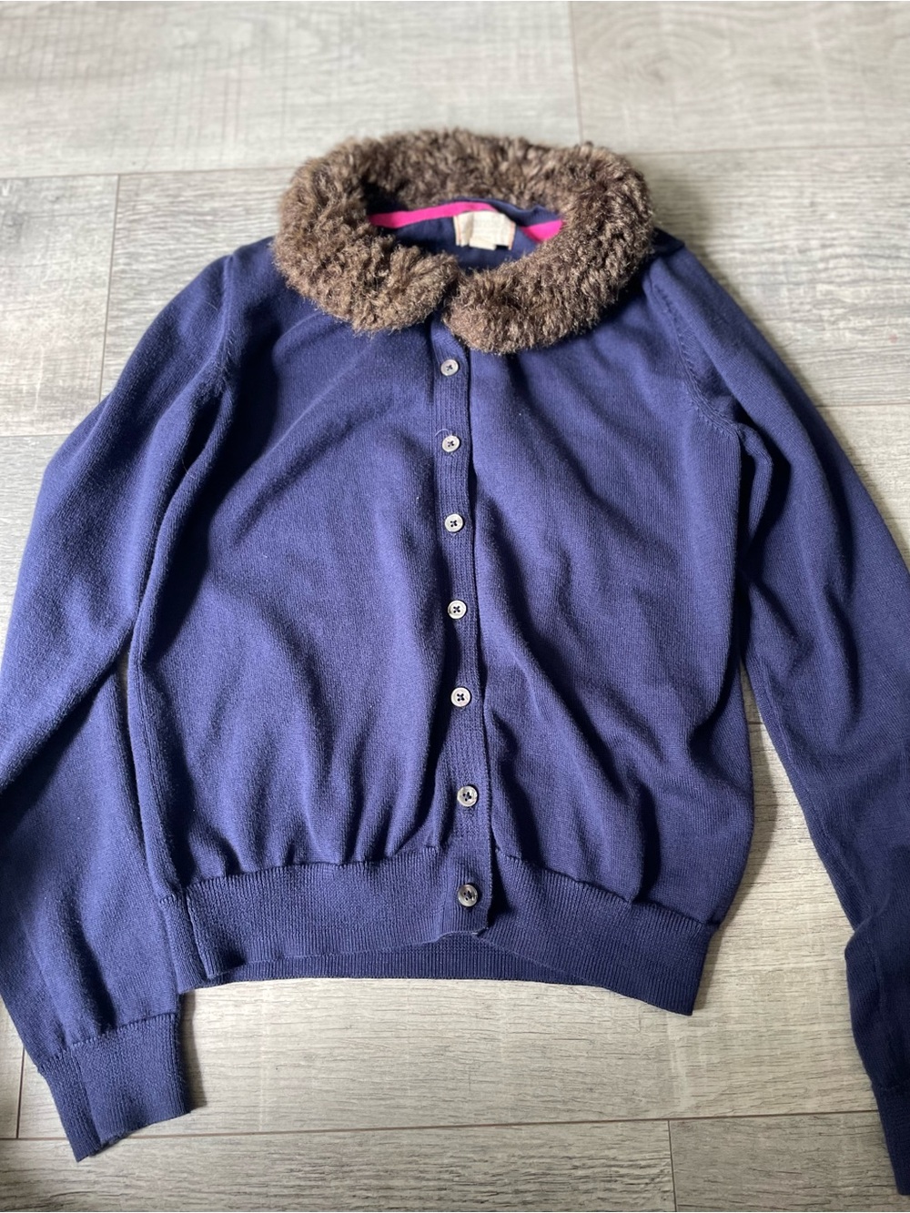 Johnnie B by Biden Girls Cardigan with removable fur collar